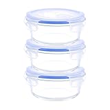 Kinetic GoGreen Glassworks Elements 6-Piece Round Oven Safe Glass Food Storage Container Set, 32 oz, 55099