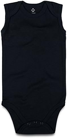 OPAWO Unisex Baby Sleeveless Bodysuit Plain Color 100% Cotton Lap Shoulder Shirt