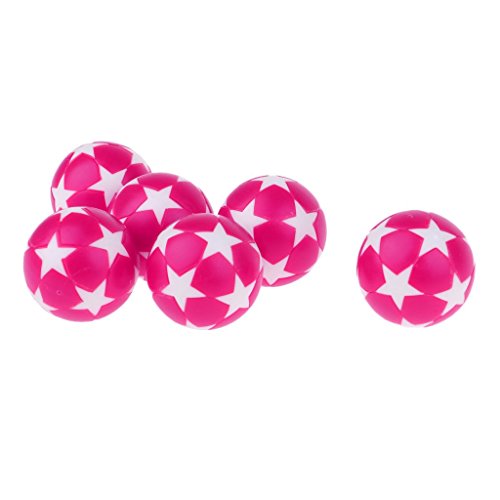 KODORIA 6pcs Table Soccer Foosballs Footable Game Footballs Replacement Balls Table Game Accessories 32mm - Pink - Thumbnail 4
