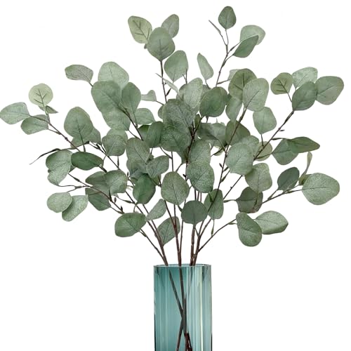 ROLLWAY Pack of 4 Artificial Eucalyptus Decorative Branches, 67 cm, Eucalyptus Easter Branches, Decorative Branches, Green, Fabric for Wedding, Home Decor, Vase, Table Decoration, Party, Christening, Communion, Confirmation, Easter Decoration