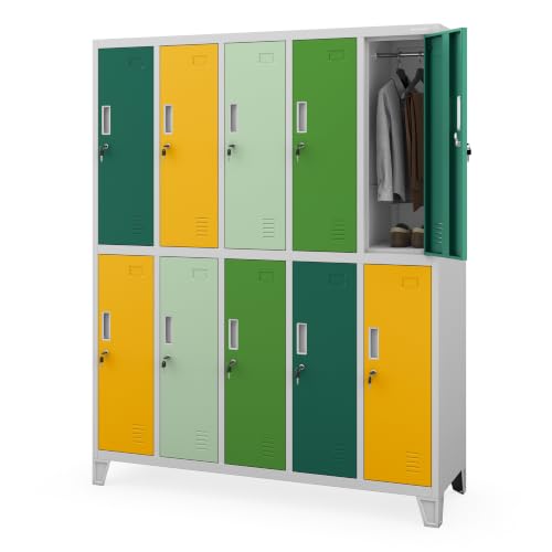 Jan Nowak Locker Cabinet Metal 10 Compartments Lockable
