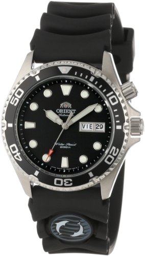 Orient Men's EM6500BB 'Ray' Automatic Stainless Steel Watch with Black Rubber Strap