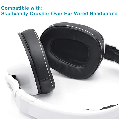 Defean 1 Pairs Black Ear Pads Cushion with Tape for Skullcandy Crusher Over Ear Wired Built-in Amplifier and Mic Headphone - Thumbnail 4