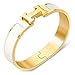 Buckle Bangle Bracelet 12MM Color Gold/White