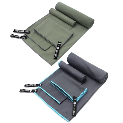 Eunzel 2 Set Quick Dry Camping Towel, Microfiber Travel Towel Super Absorbent