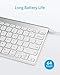 Anker Ultra Compact Profile Wireless Bluetooth Keyboard for iOS, Android, Windows and Mac with Rechargeable Battery and Aluminum-Effect Finish (White)