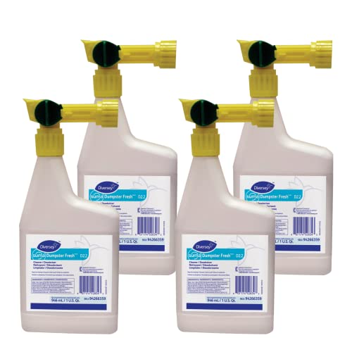 Diversey 94266359 SUMA Dumpster Fresh Cleaner & Deodorizer, for Heavy Use Trash Cans, Dumpsters, Loading Docks & Concrete Floors, Ready-to-Spray RTS Liquid Concentrate, 32-Ounce (Pack of 4)