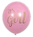 It's A Girl Baby Shower Party Decorations Pre-Strung Burlap Banner & 12PC Balloons w/Ribbon [Rose Gold Confetti, Rose Pink, Tan] Kit Set Supplies Bundle (It's A Girl - Pink)