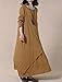 Mordenmiss Women's New Cotton Linen Long Sleeve Layered Dress Orange, One Size