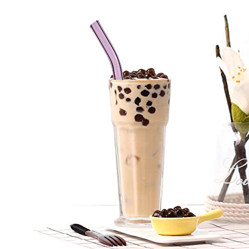 8St Bubble Tea Strohhalme Glas Trinkhalme Wiederverwendbare - 12mm Breit Glasstrohalme Bunt, Glas Strohhalm ohne Plastik… – Bild 5