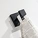 Velimax Stainless Steel Towel Hook Black for Bathroom Robe Hook Squared Single Hook Wall Mounted Coat Hook Matte Black