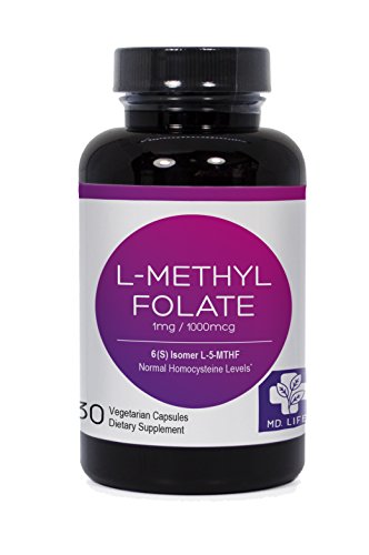 Save $$ MD.LIFE L-Methyl Folate|5-MTHF| 1 mg| 30 Capsules Metabolically Active Form of Folic Acid| Scientifically Formulated B Vitamin Blend with B12, B9, Niacin, B1, B2 and B6| Compare to Methyl Pro (Best Form Of Folic Acid Supplement)