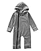 Infant Baby Boy Girl Romper Coveralls Long Sleeve Grey Hooded Jumpsuit Outfits (12-18M)