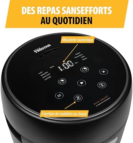 Cuiseur à Riz Numérique avec Fonction Low Carb, 8 Programmes Automatiques, Capacité de 0,6 L de Riz, Commandes Digitales, Facile à Nettoyer, RK-6238