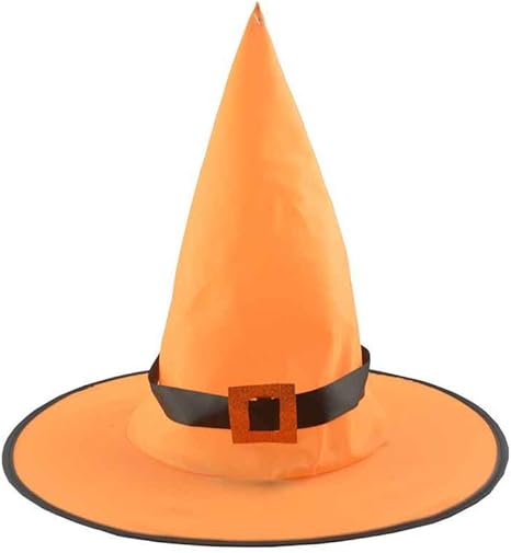 Amazon Co Jp Kesyoo 発光魔女の帽子の装飾を使用してハロウィーンパーティー帽子女性子供女の子ヘッドドレスオレンジと黒のフック付き ハロウィーンパーティーの装飾 ホーム キッチン