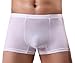 YuKaiChen Men's Ice Silk Underwear Seamless Short Boxer Briefs White 4-Pack L