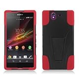 Sony Xperia Z C6603 Yuga C6606 Hybrid Case with Y Shape Stand Protector Cover - Black Red
