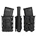 Risunpet 5.56mm 7.62mm Tactical Magazine Pouch Hunting Airsoft Shooting Molle Fastmag Softshell Mag Carrier Bag for M4 M16 AK Mag(Classic Black)