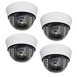 4 Pack of 1/3" Sony CCD Dome CCTV Indoor Security Camera w/ Power Supply Kit - 540 TV Lines, 23Pcs LED, 65ft IR Distance, 3.6mm Len for Wide Angle View