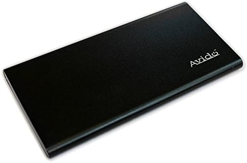 Avido Ultra-Slim 8000mAh Power Bank Charger with LED Light Dual USB 2.1A & 1A Output Portable External Thin Battery Power Pack for iPhone, iPad, Samsung, and Tablets - (Retail Packaging) Black