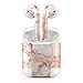 Apple AirPods Skin Kit - Rose Pink Marble & Digital Gold Frosted Foil V8 - Design Skinz Minimal Protective Decal Wrap