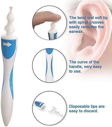 16 Tips Rotating Smart Ear Cleaner Earpick Easy Earwax Removal Soft Spiral Cleaner Prevent Ear-pick Clean Tools Ear Care Kit