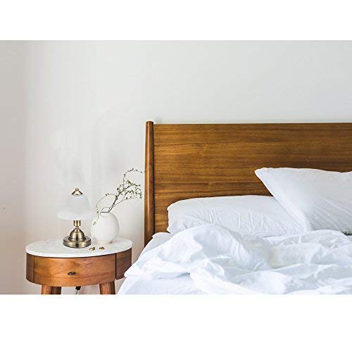 JINZO Portable Mushroom Table Lamps For Bedroom With Touch Sensor Dimmable E12 Globe Bulb Antique Brass Finished