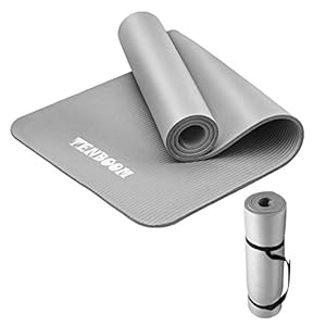 Tenboom ECO 15mm Thick Yoga Mat for Home Man or Woman Pilates Exercise Gym with Carry Strap (Grey)