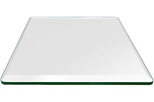 Dulles Glass 30" Square Glass Table Top - Tempered - 1/2" Thick - Bevel Polished Glass - Radius Corners