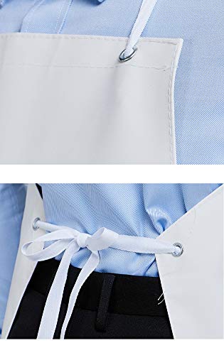 JISHUREN Herren Weiß Heavy Duty Waterproof Industrial Work Schürze Einstellbare Gummischürze – Bild 3