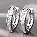 2Pcs Women Men's Stainless Steel Rhinestone Crystal Huggie Hoop Studs Earrings