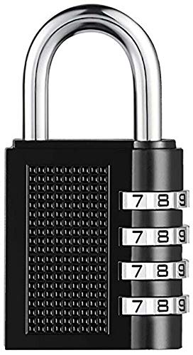 JJA Combination Lock 4 Digit Outdoor Waterproof Padlock for School Gym Locker, Sports Locker, Fence, Toolbox, Gate, Case, Hasp Storage Black (2 PCS)