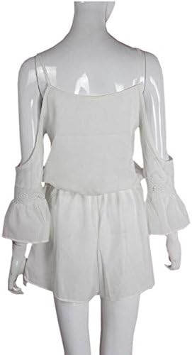 Moxeay® Women V Neck Chiffon Cut Out Sleeve Strap Backless Short Beach Romper(s)