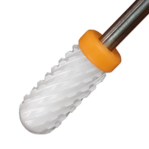 Pana (Grit: XXC - 2X-COARSE) Professional USA Ceramic White Smooth Top Small Barrel Bit Nail Drill 3/32" Shank Size