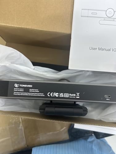 TONGVEO AI Tracking 4K Webcam 5X Zoomable for Conference TV Room System with 4 Mics and Speaker, Computer ePTZ Camera with Remote, Adjustable Wide Angle, for Laptop Mac, Video Call, Zoom