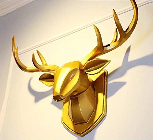 YJ Home Deer Head Wall Decor - Animal Head Wall Sculptures (X-Large, Gold Deer C)