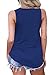 FARYSAYS Women's Summer Sleeveless V Neck Lace Up Criss Cross Cami Tank Tops,Blue,(US 8-10)M