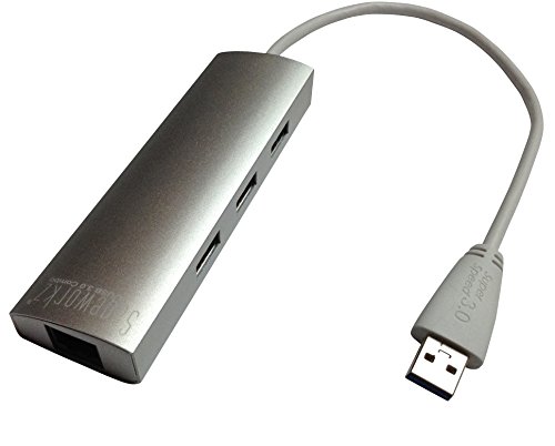Sageworkz USB 3.0 Hub with Ethernet Adapter. Sleek Aluminum Design Perfect for Macs and PCs. 3 USB 3.0 Superspeed Ports. 10/100/1000 Gigabit RJ45 Network Adapter