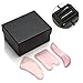 CCbeauty Facial Guasha Massage Tool Natural Rose Quartz Gua Sha Board SPA Acupuncture Therapy Treatment Scraper,3 Pcs
