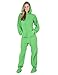 Footed Pajamas - Emerald Green Adult Hoodie Fleece