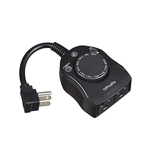 TiFFCOFiO Outdoor Timer Outlet Dusk Dawn Light