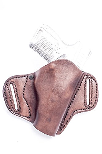 OUTBAGS USALP7P89 (Brown-Right) Full Grain Heavy Leather OWB Open Carry Pancake, Side Carry Belt Holster for Ruger P89, Ruger P90, Ruger P91. Handcrafted in USA.