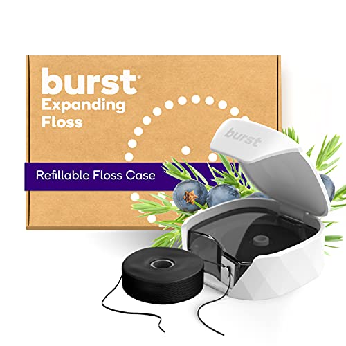 BURST Refillable Dental Floss Set with Juniper Berry Aroma, Vegan