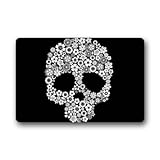 DearHouse Skull Door Mats Cover Non-slip Machine Washable Outdoor Indoor Bathroom Kitchen Decor Rug Mat 23.6