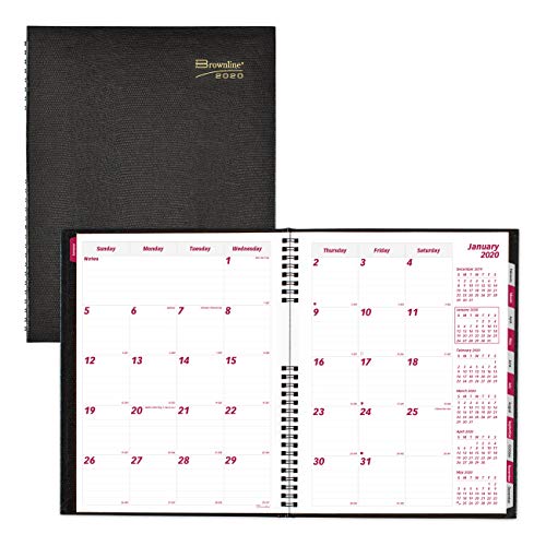 Brownline 2020 Coilprotm Monthly Planner, 14 Months (Dec 2019 - Jan 2021), Hard Cover, Black, 11 x 8.5 Inches (CB1262C.BLK-20)