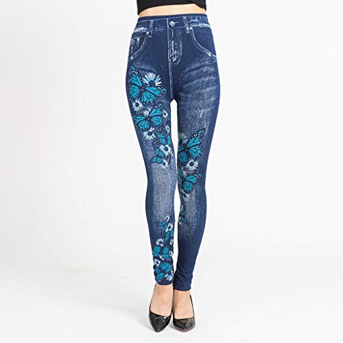 Botrong Women Jeans Bottoms Hip Lift Slim Fit Long Pants