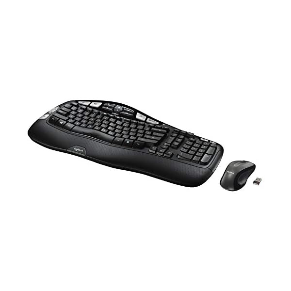 Logitech MK550 Wireless Wave Keyboard and Mouse Combo - Includes Keyboard and Mouse, Long Battery Life, Ergonomic Wave…