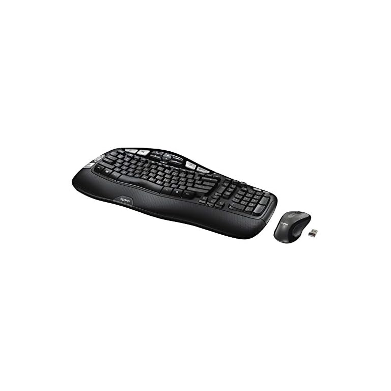 Logitech MK550 Wireless Wave Keyboard and Mouse Combo – Includes Keyboard and Mouse, Long Battery Life, Ergonomic Wave…