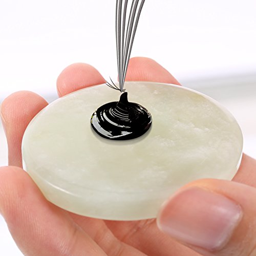 2 Pieces Jade Stone for Lash Glue Eyelash Extension Round Jade Stone