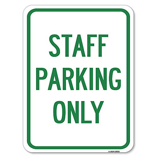 Reserved Parking Sign Staff Parking Only | 18" X 24" Heavy-Gauge Aluminum Rust…